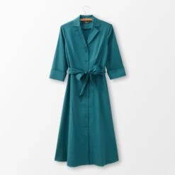 Long-Sleeve 1947 Dress -The J Peterman Shop long sleeve 1947 dress faded teal 782474