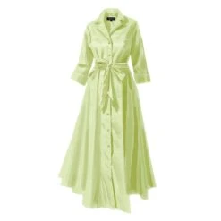 Long-Sleeve 1947 Dress -The J Peterman Shop long sleeve 1947 dress shadow lime 657297