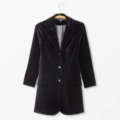 Long Velvet Blazer -The J Peterman Shop long velvet blazer black 690736