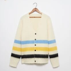 Mohair Cardigan 9 Mohair Cardigan -The J Peterman Shop mohair cardigan white stripe 652985