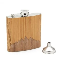 Mountain-Sky Wooden Hip Flask -The J Peterman Shop mountain sky wooden hip flask bamboo sky 957652