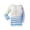 Nautical Stripe Scoop Neck Sweater -The J Peterman Shop nautical stripe scoop neck sweater cream blue 678014