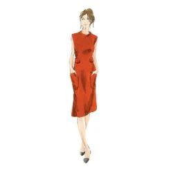 Nora Shift Dress -The J Peterman Shop nora shift dress orange 383008