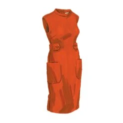 Nora Shift Dress -The J Peterman Shop nora shift dress orange 752475