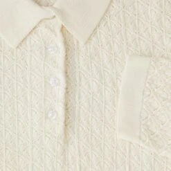 Pointelle Polo Sweater -The J Peterman Shop pointelle polo sweater cream 405147