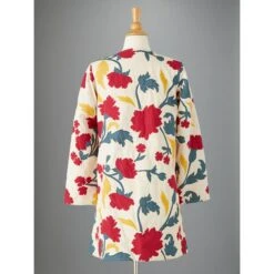 Quilted Applique Coat -The J Peterman Shop quilted applique coat ivory multi 324887