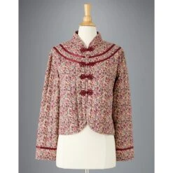 Quilted Prairie Coat -The J Peterman Shop quilted prairie coat purple floral 145271