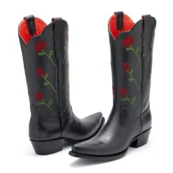 Red Rose Western Boots -The J Peterman Shop red rose western boots black 166247