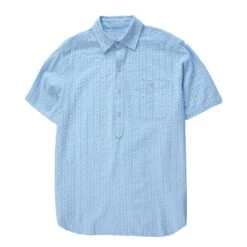 Refreshing Seersucker Popover Shirt -The J Peterman Shop refreshing seersucker popover shirt indigo 193519