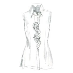 Rosette Button Blouse