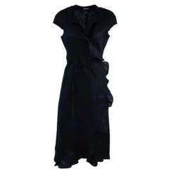 Ruffled Linen Dress -The J Peterman Shop ruffled linen dress black 455877