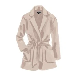 Self-Tie Wool Blazer