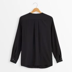 Sequin Bib-Front Blouse -The J Peterman Shop sequin bib front blouse black 963280