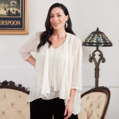 Sheer Embroidered Jacket -The J Peterman Shop sheer embroidered jacket champagne 737171