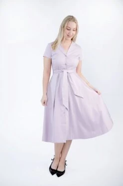 Short-Sleeve 1947 Dress -The J Peterman Shop short sleeve 1947 dress lavender frost 663267