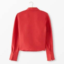 Silk Dupioni Wrap Blouse -The J Peterman Shop silk dupioni wrap blouse cherry 729726