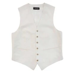 The J Peterman Shop -The J Peterman Shop silk linen suit vest cream 663555