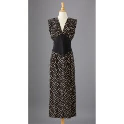 Silk Polka Dot Column Dress -The J Peterman Shop silk polka dot column dress black white 392220