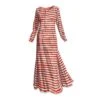 Striped Henley Knit Dress -The J Peterman Shop striped henley knit dress red multi 538680