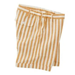 Striped Safari Shorts -The J Peterman Shop striped safari shorts ochre stripe 225841