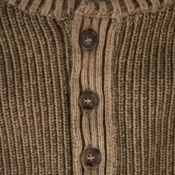 Survivalist’s Two-Tone Henley Sweater -The J Peterman Shop survivalists two tone henley sweater khaki 888087