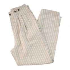 The Linen Glamour Pants -The J Peterman Shop the linen glamour pants khaki ivory stripe 121288