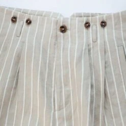 The Linen Glamour Pants -The J Peterman Shop the linen glamour pants khaki ivory stripe 931020