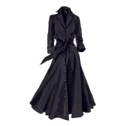 The Long-Sleeve 1947 Dress -The J Peterman Shop the long sleeve 1947 dress black 385500