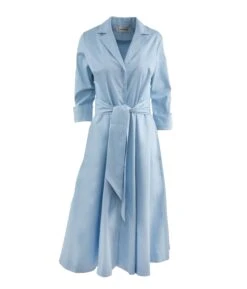 The Long-Sleeve 1947 Dress -The J Peterman Shop the long sleeve 1947 dress light french blue 707901