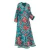 The Proposal Scarf Print Caftan -The J Peterman Shop the proposal scarf print caftan teal pink 512880