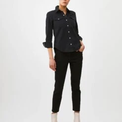 Western Denim Shirt 23 Western Denim Shirt -The J Peterman Shop western denim shirt black 832950
