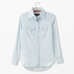 Western Denim Shirt 29 Western Denim Shirt -The J Peterman Shop western denim shirt bleach wash 907700