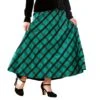 Windowpane Plaid Silk Taffeta Skirt -The J Peterman Shop windowpane plaid silk taffeta skirt green black plaid 138947